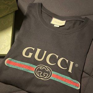 LIKE NEW AUTHENTIC GUCCI PRINT WASHED T SHIRT